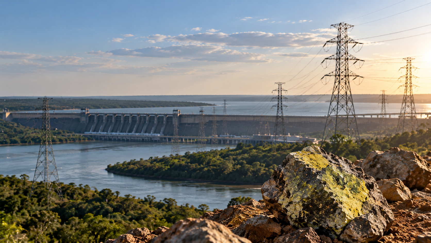 Presa hidroeléctrica entre minerales y energía