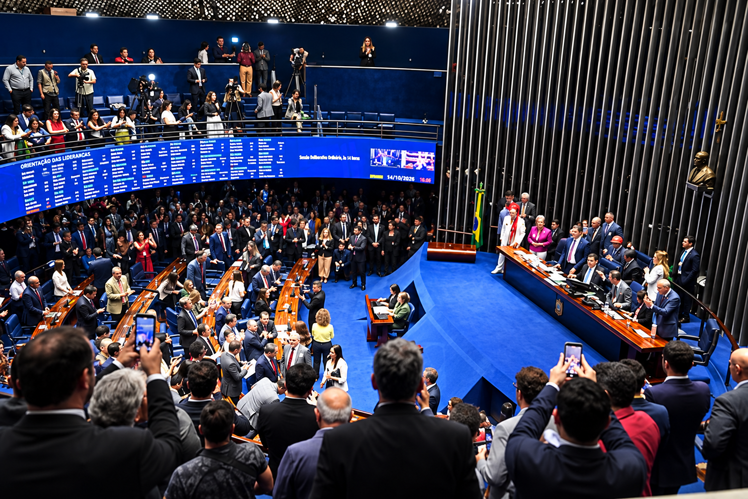 Sesión parlamentaria en el Senado Brasileño