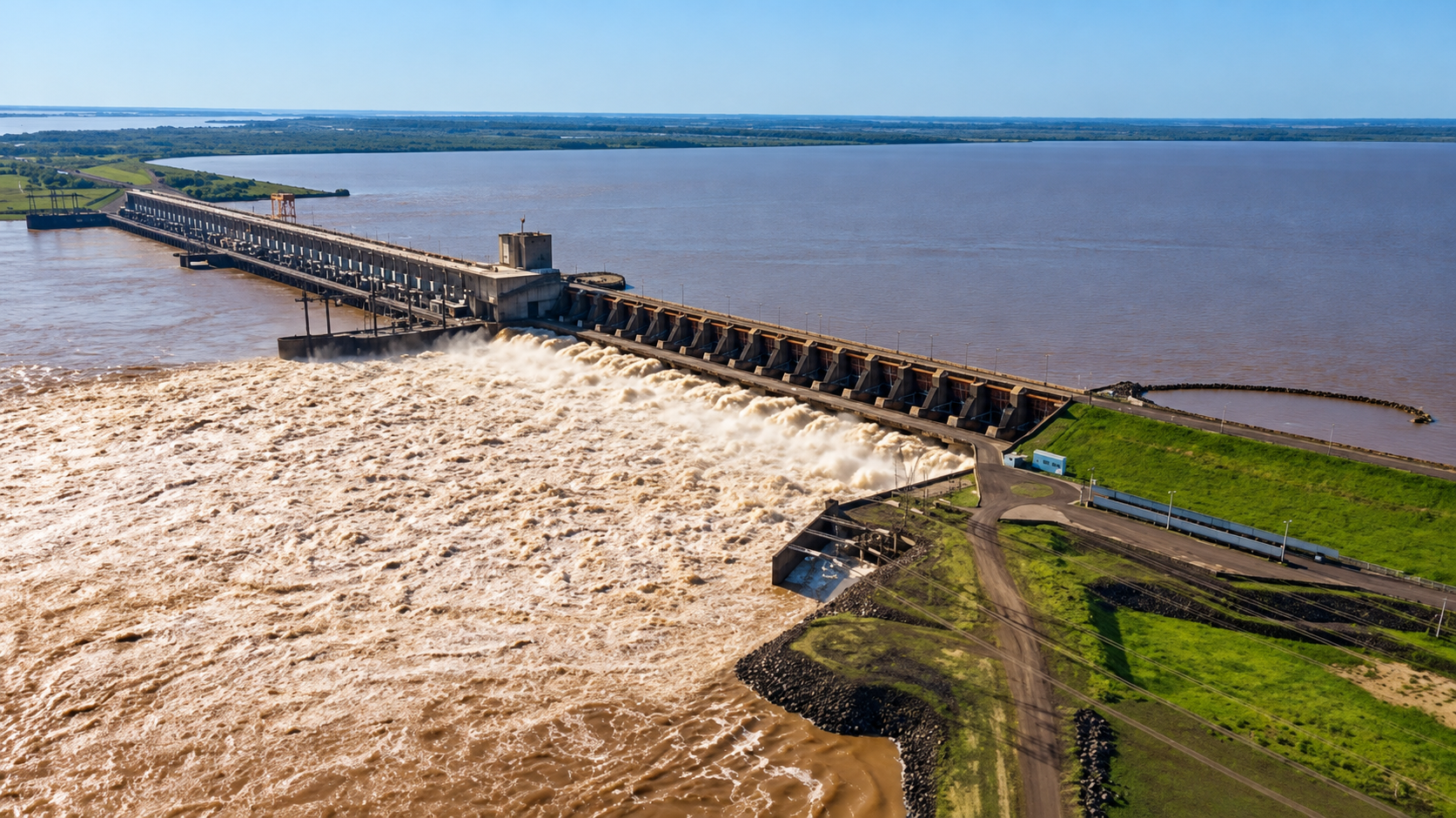 Represa hidroeléctrica desde el aire